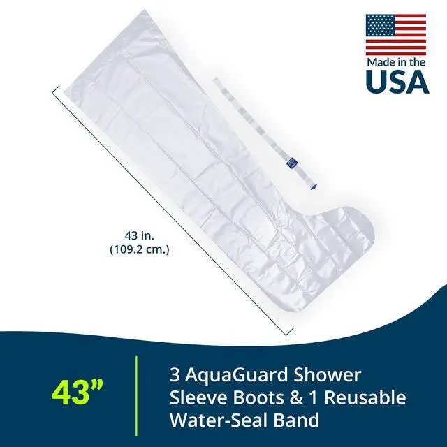 Alt view image 2 of 7 - TIDI AquaGuard Boot Shower Protection Boot with Water-Seal Band Leg Cast Cover 3 Boots and 1 Water-Seal Band per Package Home Medical Supplies (50017-RPK)