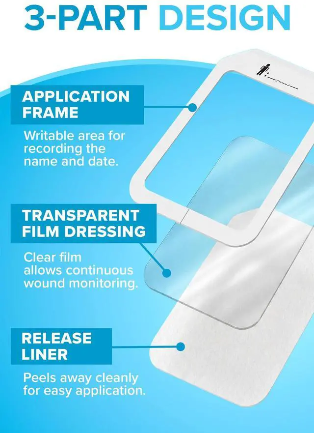 Alt view image 4 of 7 - Transparent Film Dressing, 6x8 Waterproof Bandages | Pack of 10 | FSA&HSA | occlusive dressing & wound cover for showering, swimming - tattoo aftercare protection
