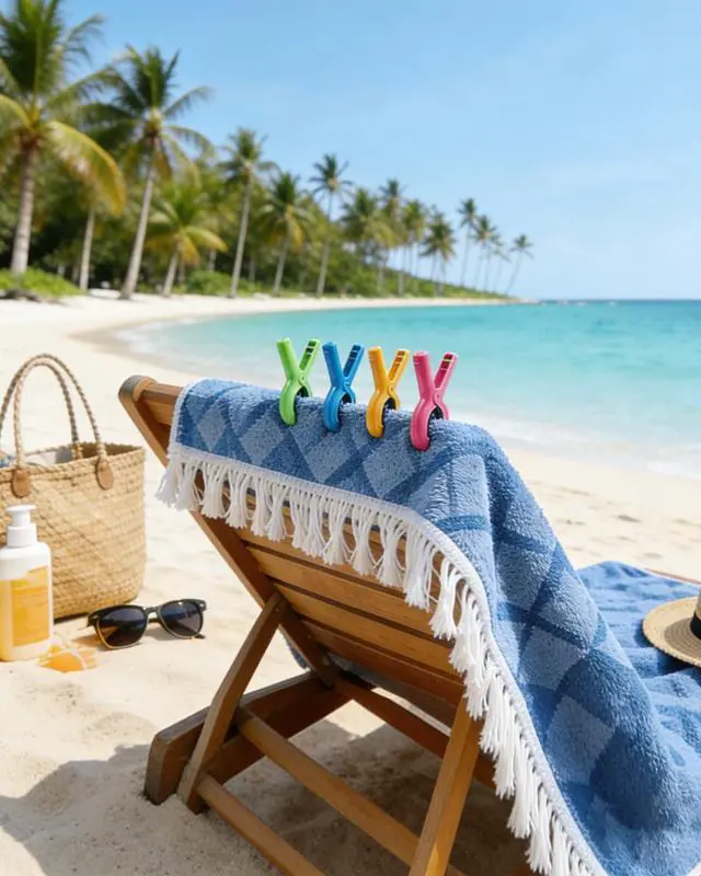 Alt view image 7 of 7 - 10 Pack Beach Towel Clips Heavy Duty Large Beach Essentials Chair Pool Clip | Beach accessories Silicone Protection Rust Resistant Spring Reusable Multi Use for Beach boat Cruise Camping and Outdoors