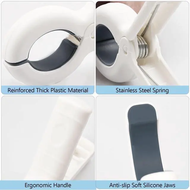 Alt view image 5 of 7 - 8 Pcs Beach Towel Clips for Beach Chairs, Towel Holder for Beach Chair Pool Chair on Cruise, Jumbo Size Heavy Duty Clothes Pins, Beach Chair Clips to Keep Your Towel from Blowing Away (White)
