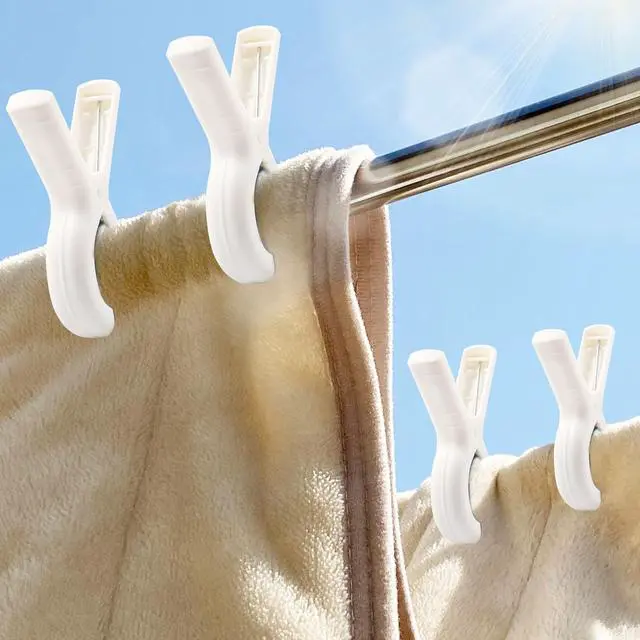 Alt view image 7 of 7 - 8 Pcs Beach Towel Clips for Beach Chairs, Towel Holder for Beach Chair Pool Chair on Cruise, Jumbo Size Heavy Duty Clothes Pins, Beach Chair Clips to Keep Your Towel from Blowing Away (White)