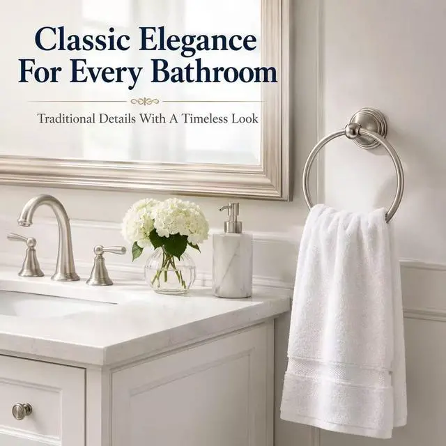 Alt view image 5 of 7 - Towel Ring for Bathroom, Brushed Nickel Hand Towel Holder 1 Pack, Bathroom Accessories and Towel Racks for Bathroom Wall Mount