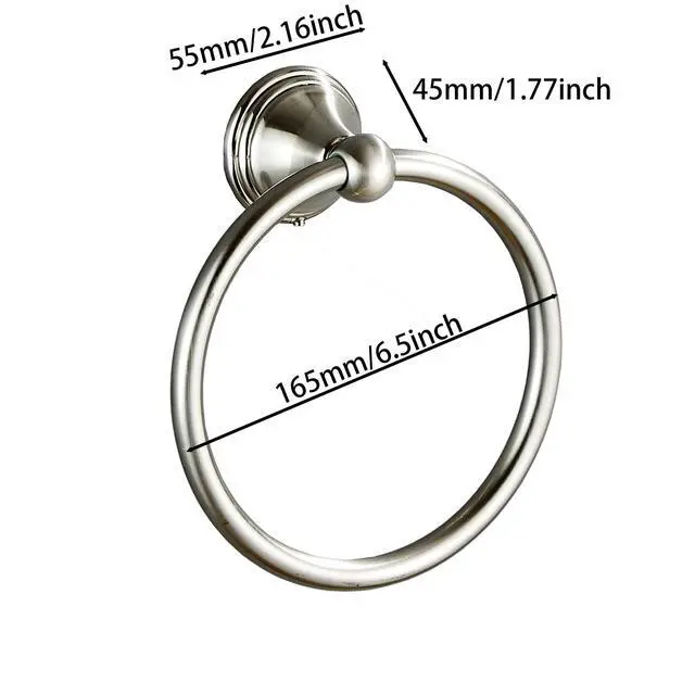 Alt view image 6 of 7 - Towel Ring for Bathroom, Brushed Nickel Hand Towel Holder 1 Pack, Bathroom Accessories and Towel Racks for Bathroom Wall Mount