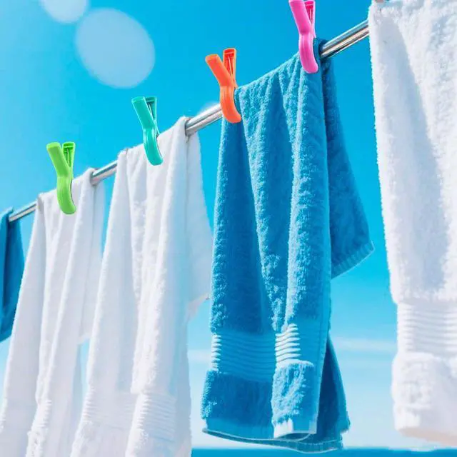 Alt view image 7 of 7 - Beach Towel Clips for Beach Chairs, 8 Pcs Towel Holder for Beach Chair Pool Chair on Cruise Essentials, Jumbo Size Heavy Duty Clothes Pins, Beach Chair Clips to Beach Vacation Essentials, 4 Colors