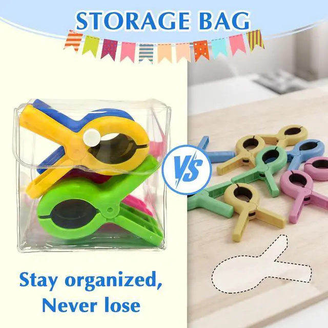 Alt view image 5 of 6 - Enhanced 2026 Storage Bag Included, 8 Pcs Large Beach Towel Clips for Beach/Pool/Cruise Chairs, Heavy-Duty, Clothes pins, Windproof, 4 Bright Colors