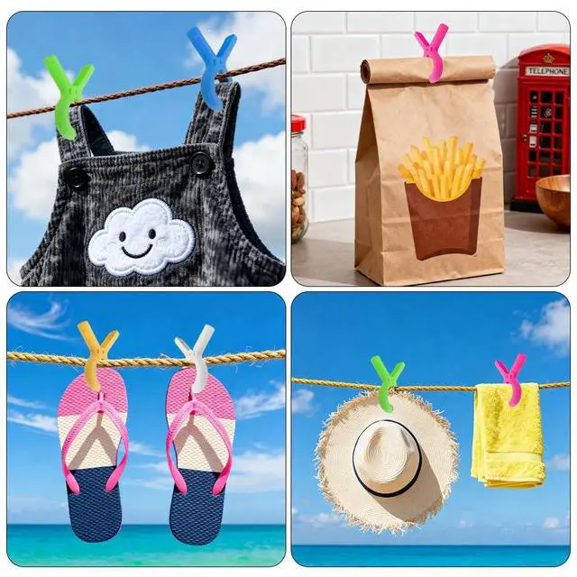 Alt view image 6 of 7 - 10 Pack Large Beach Towel Clips for Beach Chairs Plastic Towel Holder Clothes Pins Hanging Clip Clamps Cruise Summer Water Pool Activities Vacation Outdoor Accessories Essentials Must Have Items