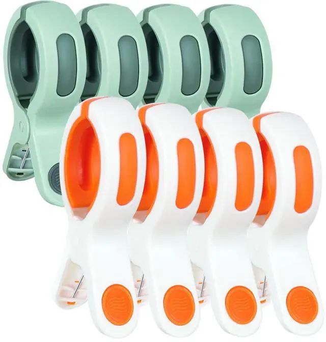Main image of Beach Towel Clips for Beach Chair Towel Holder for Beach Chair Pool Chair on Cruise-Jumbo Size,Plastic Strong Beach Chair Clips to Keep Your Towel from Blowing Away,Heavy Duty and in Bright Colors