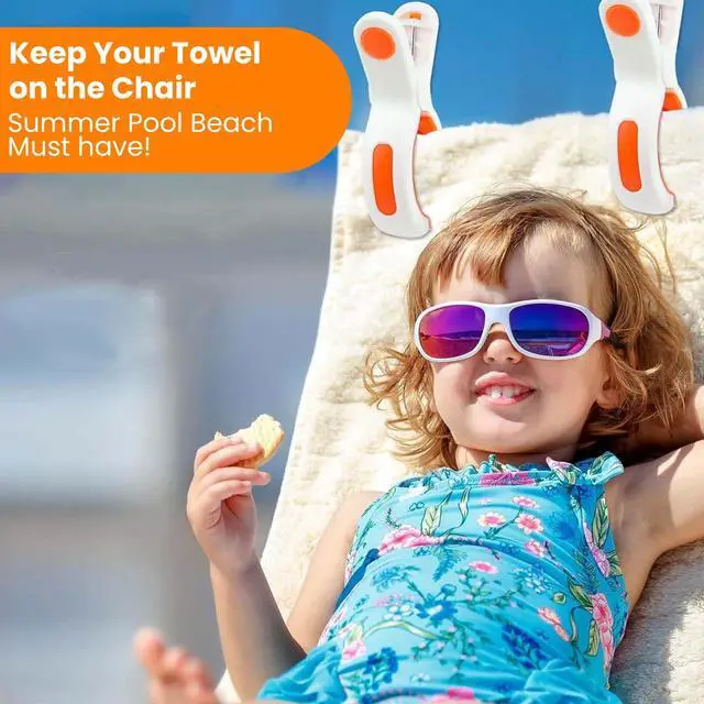 Alt view image 2 of 7 - Beach Towel Clips for Beach Chair Towel Holder for Beach Chair Pool Chair on Cruise-Jumbo Size,Plastic Strong Beach Chair Clips to Keep Your Towel from Blowing Away,Heavy Duty and in Bright Colors