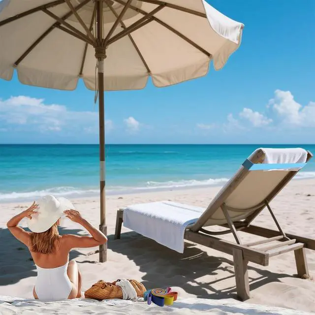 Alt view image 7 of 7 - Extra Wide Beach Towel Bands for Cruise Chairs - Windproof Elastic Towel Holder, Towel Straps for Beach/Pool & Lounge Chairs, Cruise & Beach Essentials, Better Alternative to Beach Towel Clips 4 pcs