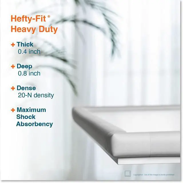 Alt view image 3 of 7 - Roving Cove HeftyFit Corner Protector for Baby (8 Large Corners), Heavy-Duty Soft Rubber Foam Furniture Corner Bumper Guards, 3M Adhesive Pre-Taped, Oyster White (Off White)