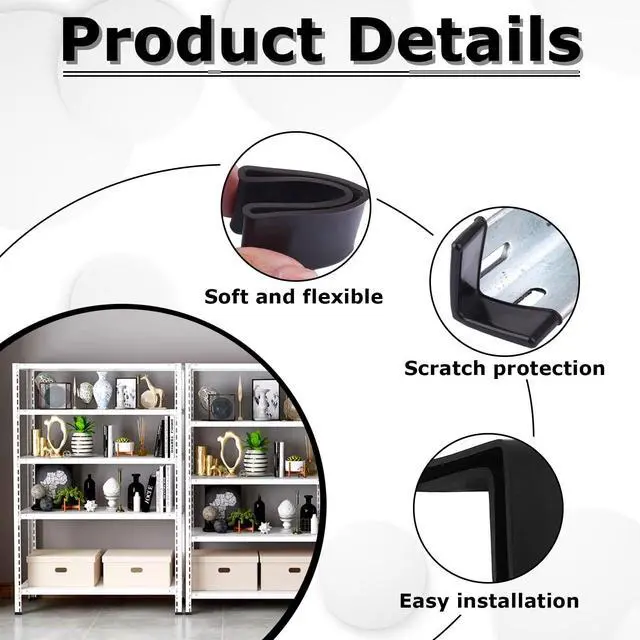 Alt view image 3 of 6 - 4 Pcs Bed Frame Corner Guards,Bed Frame Protector Guards | Leg Covers,Corner Guard,L Shape Cover Feet,Gash Protector Guards for Metal Leg Shelf Home