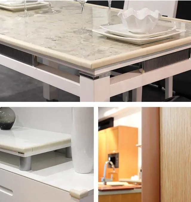 Alt view image 3 of 7 - M2cbridge L Shape Furniture Table Edge Protectors Foam 6.5FT Off White | high density NBR bumper, easy cut