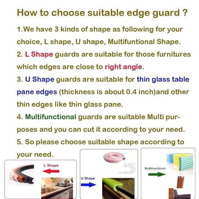 Alt view image 6 of 7 - M2cbridge L Shape Furniture Table Edge Protectors Foam 6.5FT Off White | high density NBR bumper, easy cut