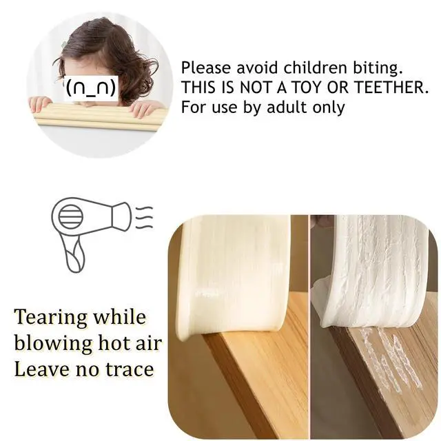 Alt view image 4 of 7 - M2cbridge L Shape Furniture Table Edge Protectors Foam 6.5FT Off White | high density NBR bumper, easy cut