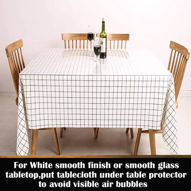 Alt view image 6 of 7 - 14x24 Inch Multi Size Clear Plastic Dining Table Protector PVC Tablelcloth Desk Pad Mat Wooden Furniture Coffee Glass Table Screen Protection Pad Cover Dressing Kitchen Countertop Topper Waterproof