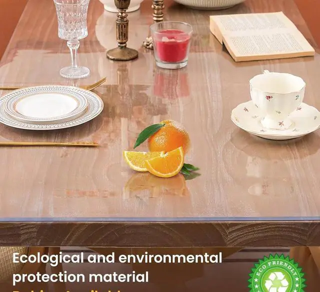 Alt view image 3 of 6 - Whirltique Clear Table Cover Protector 14 x 24 Inch, 2mm Thick Clear Desk Mat, Plastic Table Cover, Transparent Desk Cover, Desk Protector Mat for Desktop, Writing Desk