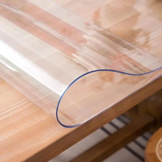 Alt view image 4 of 6 - Whirltique Clear Table Cover Protector 14 x 24 Inch, 2mm Thick Clear Desk Mat, Plastic Table Cover, Transparent Desk Cover, Desk Protector Mat for Desktop, Writing Desk