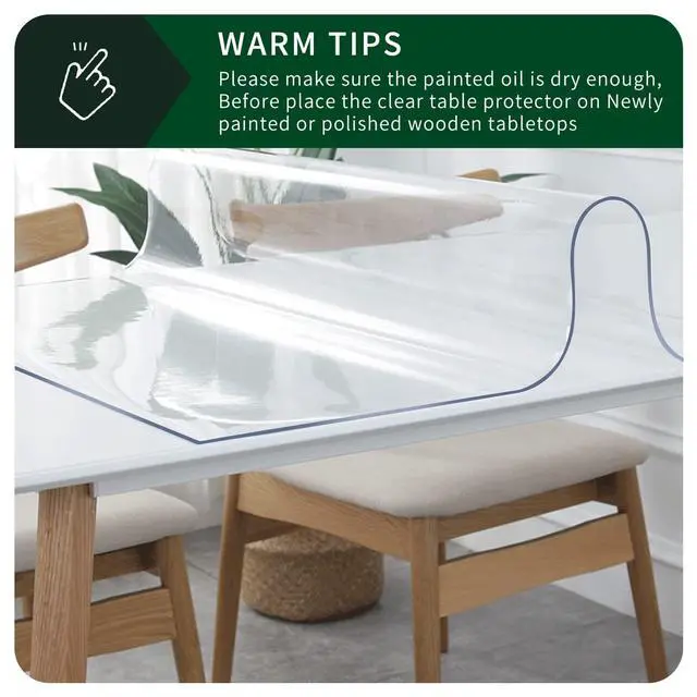 Alt view image 3 of 7 - Clear PVC Desk Pad Mat 14×24 Inch Crystal Table Cloths Rectangular Vinyl Desk Pad Waterproof PVC Plastic Table Cover for Dining TV Table Dresser Night Stand Computer Writing