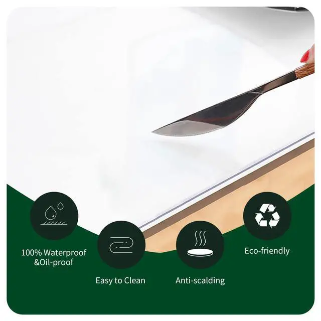 Alt view image 4 of 7 - Clear PVC Desk Pad Mat 14×24 Inch Crystal Table Cloths Rectangular Vinyl Desk Pad Waterproof PVC Plastic Table Cover for Dining TV Table Dresser Night Stand Computer Writing