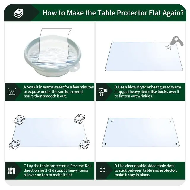 Alt view image 7 of 7 - Clear PVC Desk Pad Mat 14×24 Inch Crystal Table Cloths Rectangular Vinyl Desk Pad Waterproof PVC Plastic Table Cover for Dining TV Table Dresser Night Stand Computer Writing