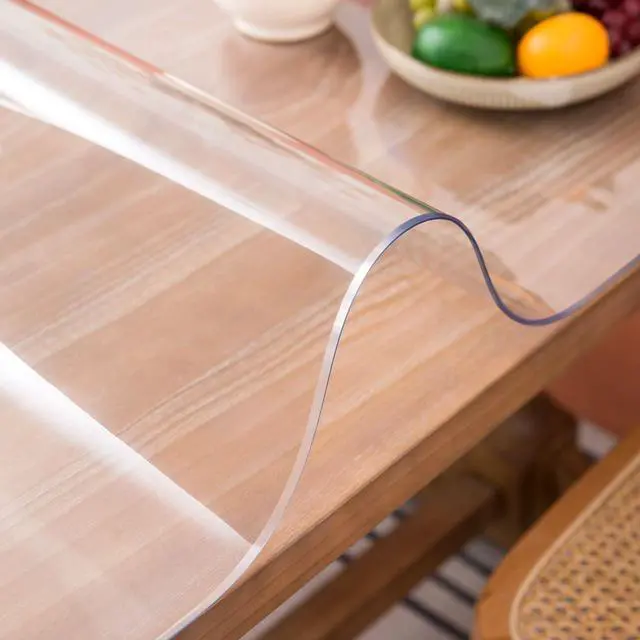 Main image of Whirltique Clear Table Cover Protector, 14 x 24 Inch Clear Desk Mat, 1.5mm Thick Plastic Table Cover, Transparent Desk Cover, Desk Protector Mat for Desktop, Writing Desk