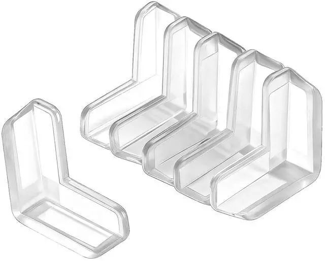 Main image of BdiliUSA6 Packs PVC Transparent L Type Corner Protectors, Furniture Bumper Cushion Table Edge Corner Protector, Self-Adhesive Edge Bumpers for Cabinets Tables Household Appliance (6), 59