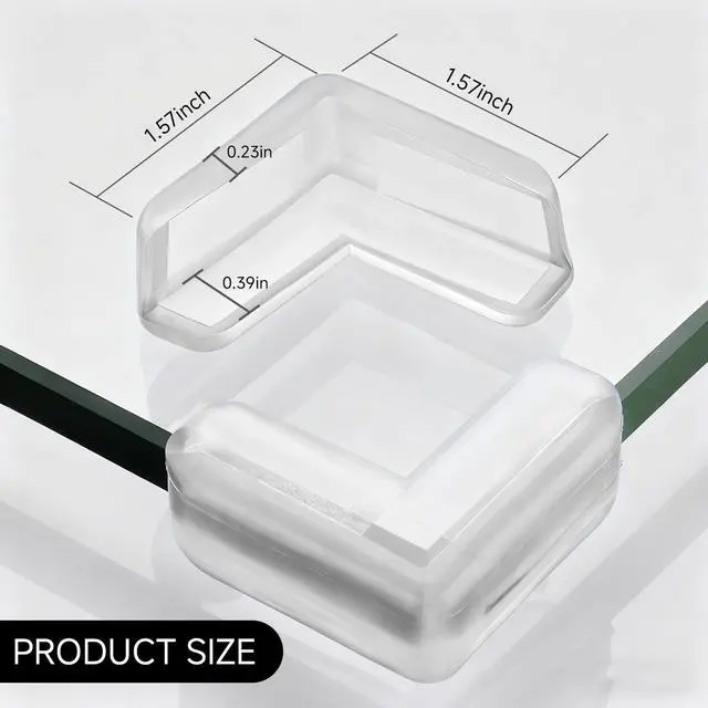 Alt view image 2 of 6 - BdiliUSA6 Packs PVC Transparent L Type Corner Protectors, Furniture Bumper Cushion Table Edge Corner Protector, Self-Adhesive Edge Bumpers for Cabinets Tables Household Appliance (6), 59