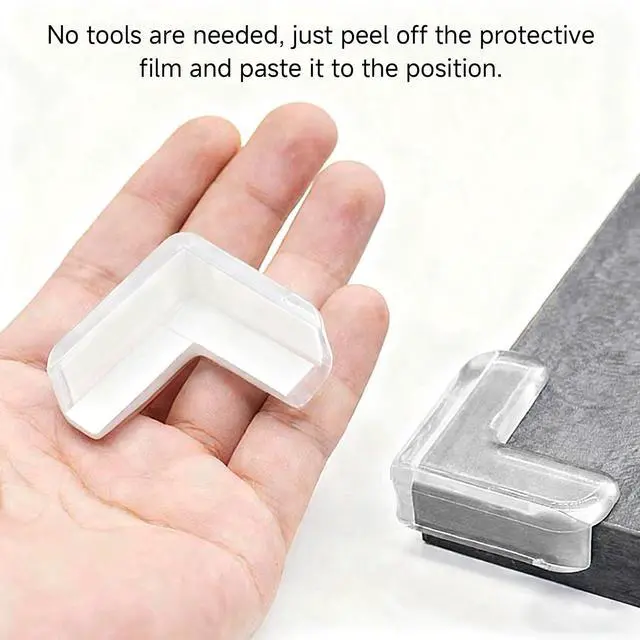 Alt view image 3 of 6 - BdiliUSA6 Packs PVC Transparent L Type Corner Protectors, Furniture Bumper Cushion Table Edge Corner Protector, Self-Adhesive Edge Bumpers for Cabinets Tables Household Appliance (6), 59