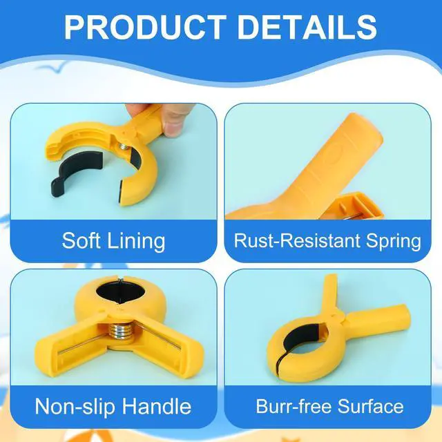 Alt view image 6 of 7 - 8 Pack Heavy Duty Beach Towel Clips & Pool Towel Clamps - Windproof, Extra Strong Spring for Beach Chairs, Lounge, Cruise Essentials (Must Haves), 4 Vibrant Colors