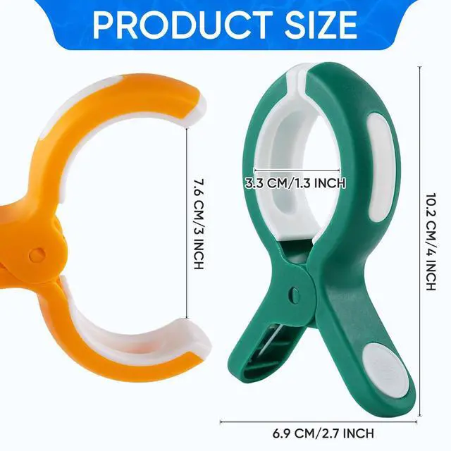 Alt view image 2 of 7 - 8 Pcs Beach Towel Clips for Beach Chairs, Towel Holder for Beach Chair Pool Chair on Cruise, Jumbo Size Heavy Duty Clothes Pins, Beach Chair Clips to Keep Your Towel from Blowing Away, 2 Colors
