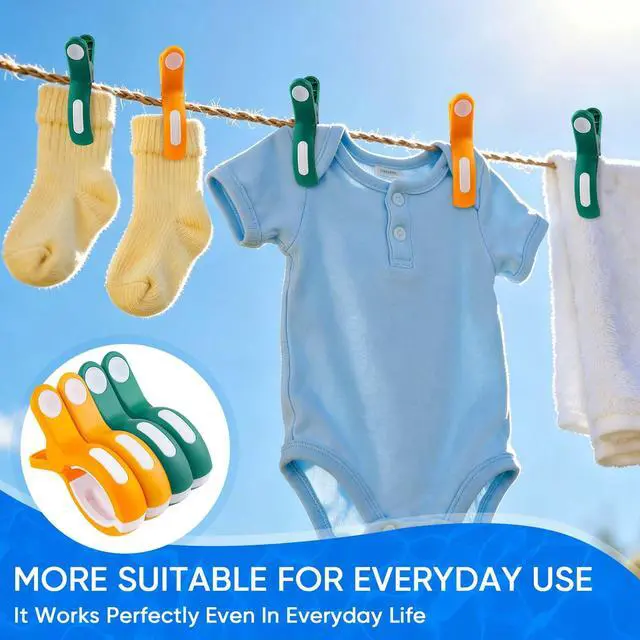 Alt view image 7 of 7 - 8 Pcs Beach Towel Clips for Beach Chairs, Towel Holder for Beach Chair Pool Chair on Cruise, Jumbo Size Heavy Duty Clothes Pins, Beach Chair Clips to Keep Your Towel from Blowing Away, 2 Colors