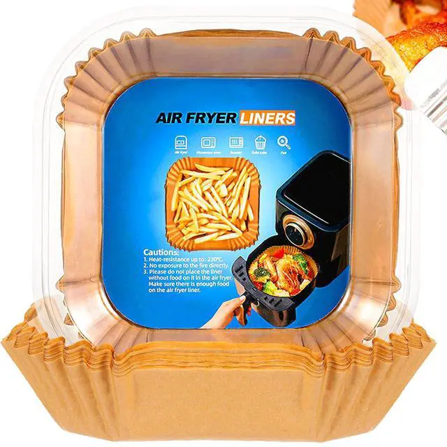 Main image of Air Fryer Liners Disposable,6.5in 100 PCS Square Parchment Paper For Baking | Foopama Fit 3-5qt Heavy Duty Non-Stick Oil-Proof Resistant Paper Liners for Air Fryer Basket Microwave Oven Accessories