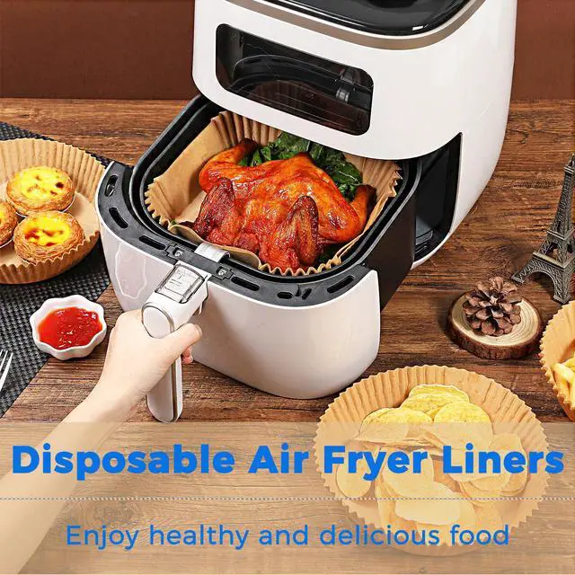 Alt view image 2 of 6 - Air Fryer Liners Disposable,6.5in 100 PCS Square Parchment Paper For Baking | Foopama Fit 3-5qt Heavy Duty Non-Stick Oil-Proof Resistant Paper Liners for Air Fryer Basket Microwave Oven Accessories