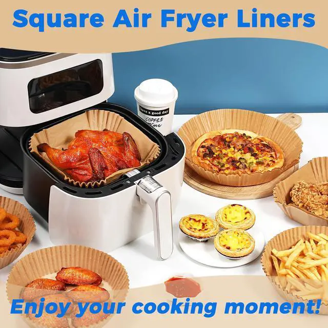 Alt view image 6 of 6 - Air Fryer Liners Disposable,6.5in 100 PCS Square Parchment Paper For Baking | Foopama Fit 3-5qt Heavy Duty Non-Stick Oil-Proof Resistant Paper Liners for Air Fryer Basket Microwave Oven Accessories