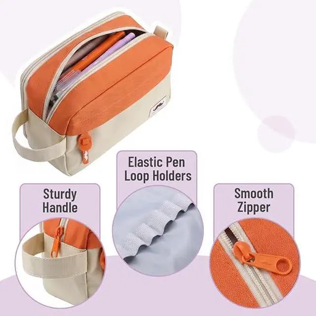 Alt view image 5 of 7 - Mr. Pen- High Capacity Pencil Case Beige -Orange