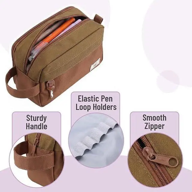 Alt view image 5 of 6 - Mr. Pen- High Capacity Pencil Case Brown