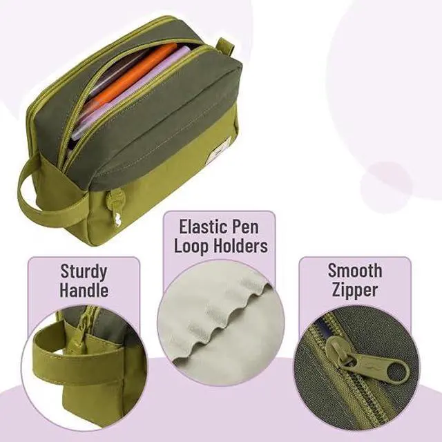 Alt view image 4 of 7 - Mr. Pen- High Capacity Pencil Case Light Olive Green