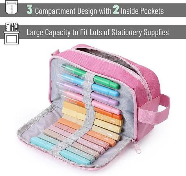 Alt view image 6 of 6 - Mr. Pen- High Capacity Pencil Case Pink