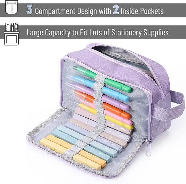 Alt view image 2 of 7 - Mr. Pen- High Capacity Pencil Case Purple
