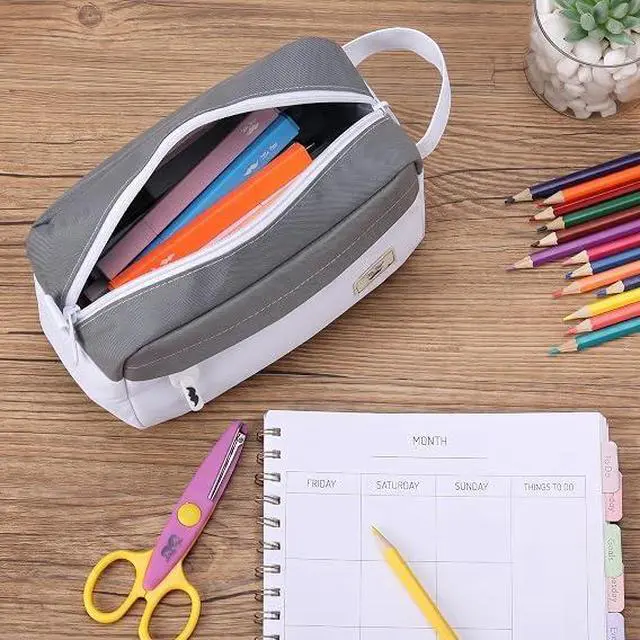 Alt view image 7 of 7 - Mr. Pen- High Capacity Pencil Case White - Gray