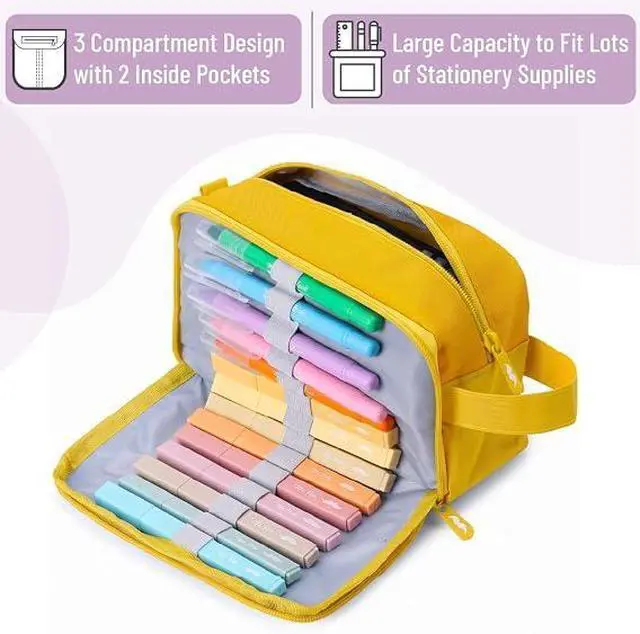 Alt view image 2 of 6 - Mr. Pen- High Capacity Pencil Case Yellow