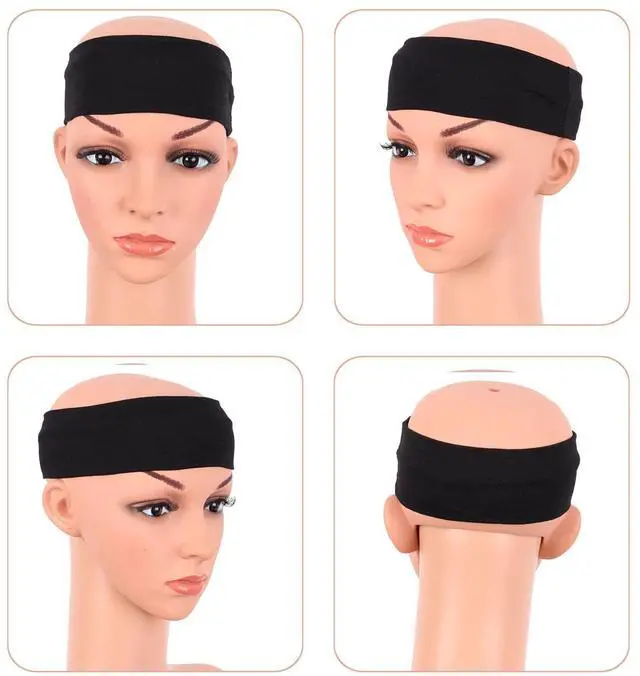 Alt view image 4 of 4 - 3 Pack Yoga Headbands Stretchy Cotton Head Band Hairwarp Sports Running Exercise Gym (Solid Color)