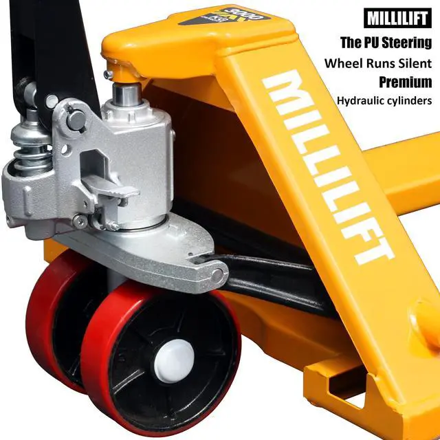 Alt view image 5 of 7 - Millilift Manual Pallet Jack, 48" L x 27" W, 6600LB Capacity, Yellow