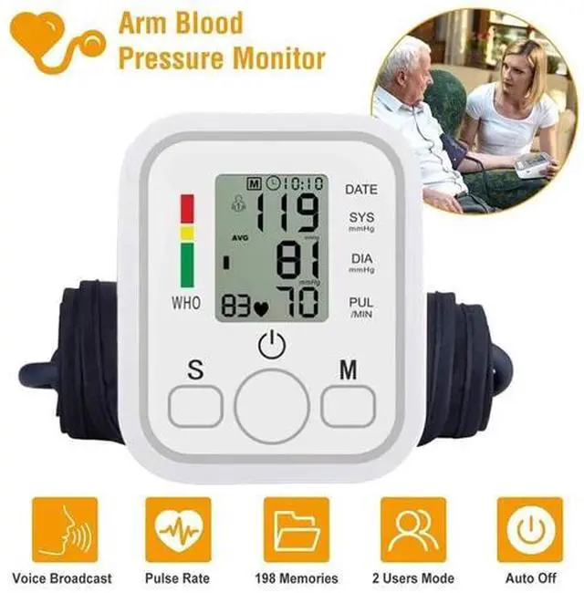 Main image of Digital Automatic Blood Pressure Monitor Upper Arm BP Machine Heart Rate Machine