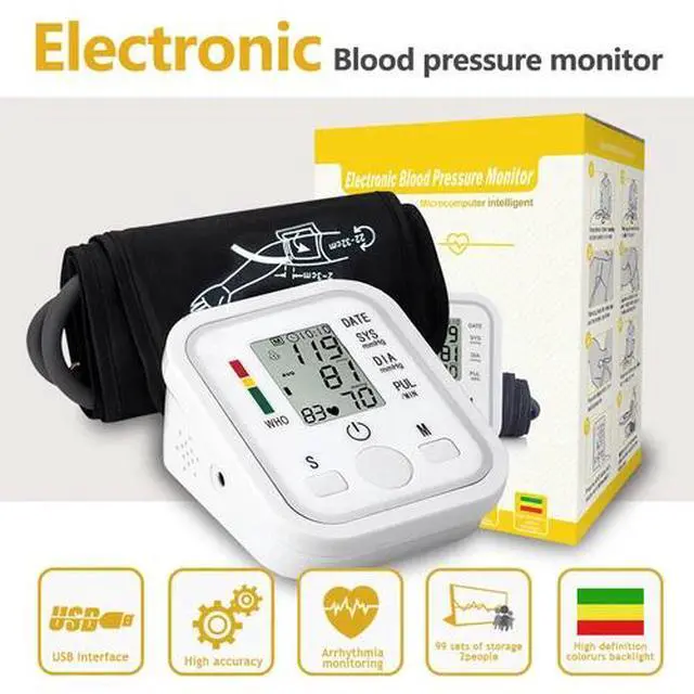 Alt view image 3 of 7 - Digital Automatic Blood Pressure Monitor Upper Arm BP Machine Heart Rate Machine