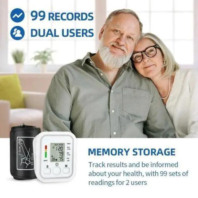 Alt view image 5 of 7 - Digital Automatic Blood Pressure Monitor Upper Arm BP Machine Heart Rate Machine
