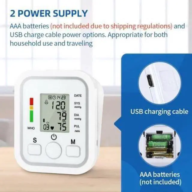 Alt view image 7 of 7 - Digital Automatic Blood Pressure Monitor Upper Arm BP Machine Heart Rate Machine