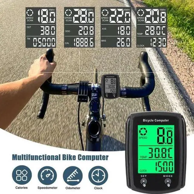 Alt view image 7 of 7 - Wired Bike Bicycle Speedometer Cycle Digital Odometer Computer Waterproof LCD