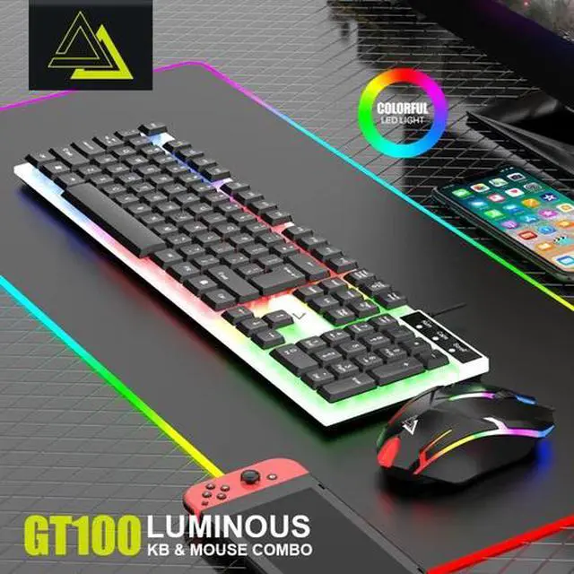 Alt view image 2 of 7 - RGB Gaming Keyboard Mouse Combo- Anti-Ghosting Backlit for PC Laptop Desktop USA