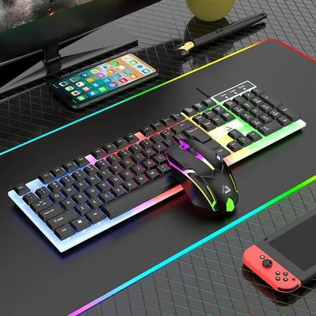 Alt view image 6 of 7 - RGB Gaming Keyboard Mouse Combo- Anti-Ghosting Backlit for PC Laptop Desktop USA
